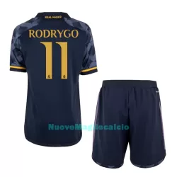 Completo calcio Real Madrid Rodrygo 11 Bambino Secondo 2023/24 Completo calcio Real Madrid Rodrygo 11 Bambino Secondo 2023/24