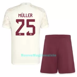 Completo calcio FC Bayern Monaco Müller 25 Champions League Bambino 3rd 2023/24 Completo calcio FC Bayern Monaco Müller 25 Champions League Bambino 3rd 2023/24