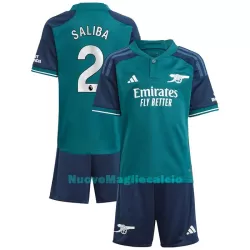 Completo calcio Arsenal Saliba 2 Bambino 3rd 2023/24 Completo calcio Arsenal Saliba 2 Bambino 3rd 2023/24
