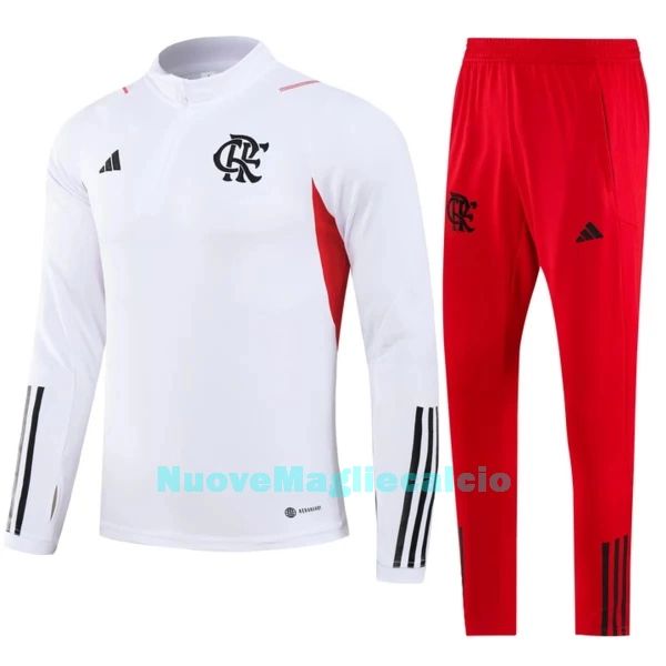 CR Flamengo Tute Felpe da Allenamento Uomo 1/4-Zip 2023/24 Bianca