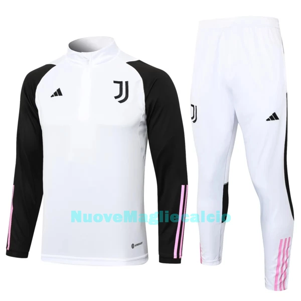 Juventus Tute Felpe da Allenamento Uomo 1/4-Zip 2023/24 Bianca