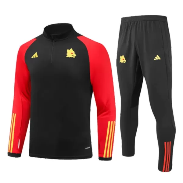 AS Roma Felpe da Allenamento Uomo 1/4-Zip 2023/24 Nera