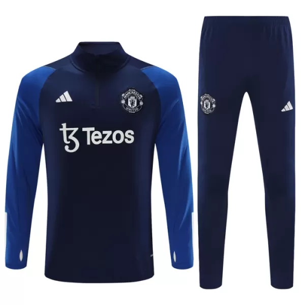 Manchester United Felpe da Allenamento Bambino 1/4-Zip 2023/24 Navy