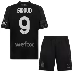 Completo calcio AC Milan Olivier Giroud 9 Bambino 4th 2023/24 Nera Completo calcio AC Milan Olivier Giroud 9 Bambino 4th 2023/24 Nera