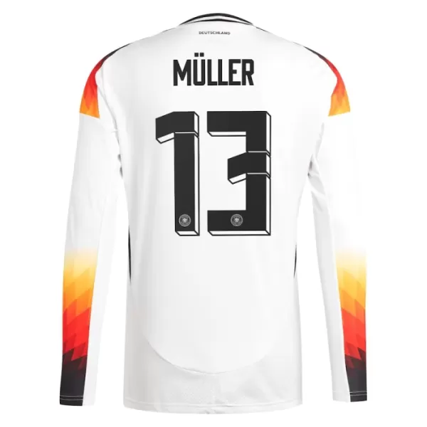 Maglia Germania Müller 13 Uomo Primo Euro 2024 Maniche Lunghe