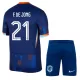 Completo calcio Paesi Bassi Frenkie de Jong 21 Bambino Secondo Euro 2024