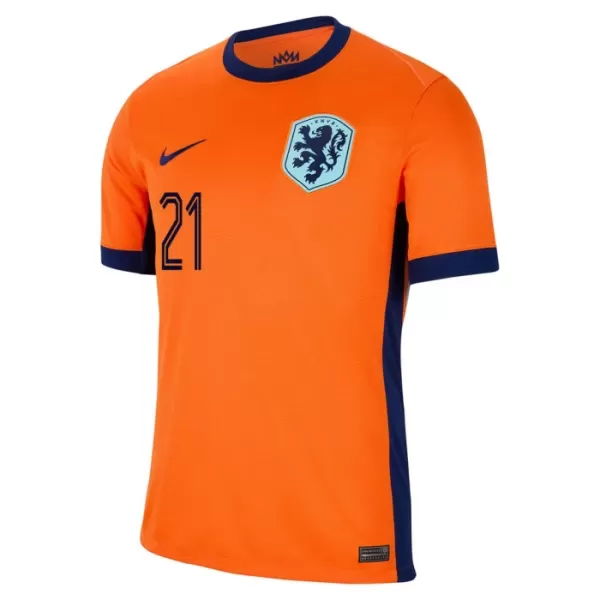 Maglia Paesi Bassi Frenkie de Jong 21 Uomo Primo Euro 2024