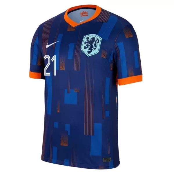 Maglia Paesi Bassi Frenkie de Jong 21 Uomo Secondo Euro 2024