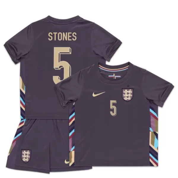 Completo calcio Inghilterra Stones 5 Bambino Secondo Euro 2024