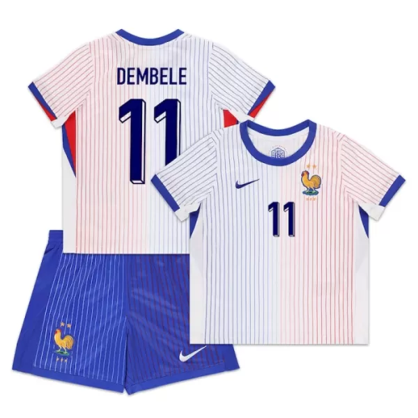 Completo calcio Francia Dembele 11 Bambino Secondo Euro 2024