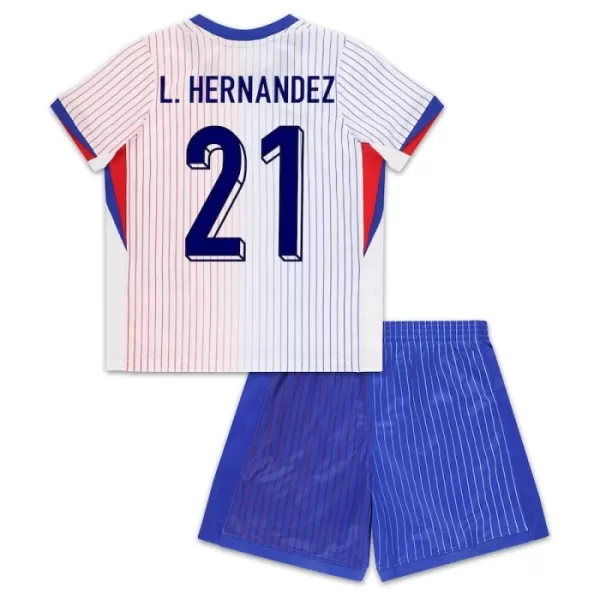 Completo calcio Francia L. Hernandez 21 Bambino Secondo Euro 2024