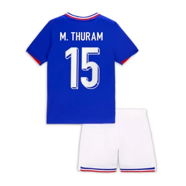 Completo calcio Francia M. Thuram 15 Bambino Primo Euro 2024