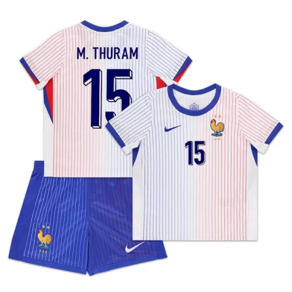 Completo calcio Francia M. Thuram 15 Bambino Secondo Euro 2024