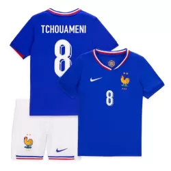 Completo calcio Francia Tchouaméni 8 Bambino Primo Euro 2024 Completo calcio Francia Tchouaméni 8 Bambino Primo Euro 2024