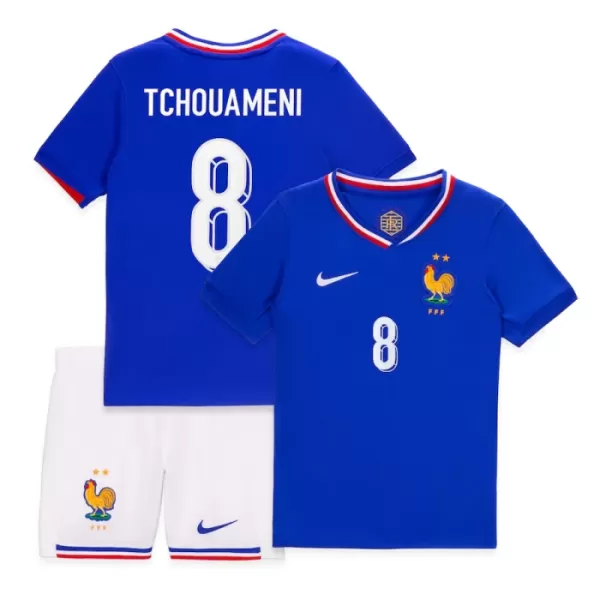 Completo calcio Francia Tchouaméni 8 Bambino Primo Euro 2024