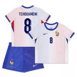 Completo calcio Francia Tchouaméni 8 Bambino Secondo Euro 2024 Completo calcio Francia Tchouaméni 8 Bambino Secondo Euro 2024