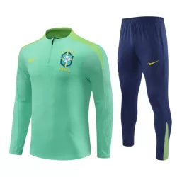 Brasile Felpe da Allenamento Uomo 1/4-Zip 2024/25 Verde Brasile Felpe da Allenamento Uomo 1/4-Zip 2024/25 Verde