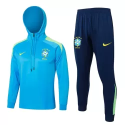 Brasile Hoodie Felpe da Allenamento Uomo 1/4-Zip 2024/25 Blu Brasile Hoodie Felpe da Allenamento Uomo 1/4-Zip 2024/25 Blu