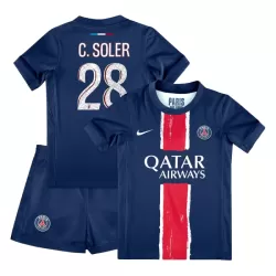 Completo calcio Paris Saint-Germain Carlos Soler 28 Bambino Primo 2024/25 Completo calcio Paris Saint-Germain Carlos Soler 28 Bambino Primo 2024/25