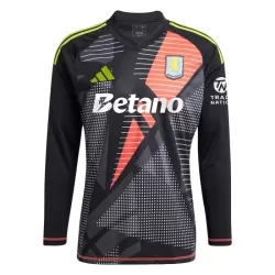 Completo calcio Portiere Aston Villa Bambino 2024/25 Nera Maniche Lunghe