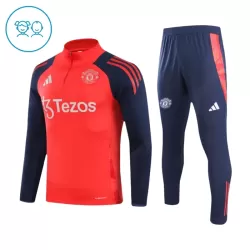 Manchester United Felpe da Allenamento Bambino 1/4-Zip 2024/25 Rossa Manchester United Felpe da Allenamento Bambino 1/4-Zip 2024/25 Rossa