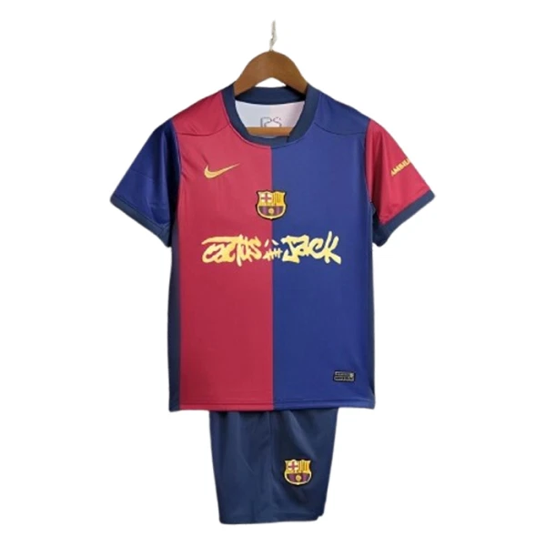 Completo calcio Barcellona x Travis Scott Bambino Primo 2024/25 Completo calcio Barcellona x Travis Scott Bambino Primo 2024/25