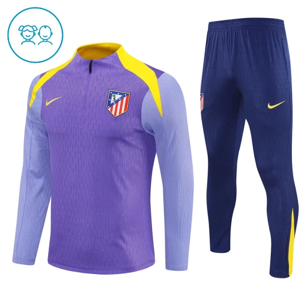 Atlético Madrid Felpe da Allenamento Bambino 1/4-Zip 2025-26 Viola Atlético Madrid Felpe da Allenamento Bambino 1/4-Zip 2025-26 Viola