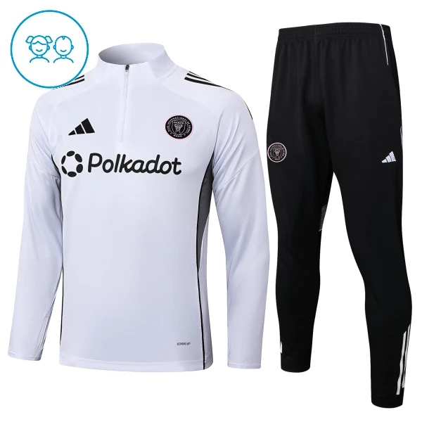 Inter Miami CF Felpe da Allenamento Bambino 1/4-Zip 2025-26 Bianca Inter Miami CF Felpe da Allenamento Bambino 1/4-Zip 2025-26 Bianca