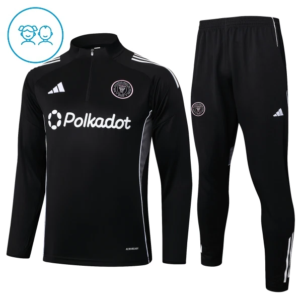 Inter Miami CF Felpe da Allenamento Bambino 1/4-Zip 2025-26 Nera Inter Miami CF Felpe da Allenamento Bambino 1/4-Zip 2025-26 Nera