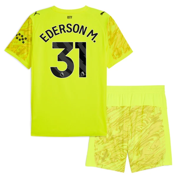 Completo calcio Portiere Manchester City Ederson M. 31 Bambino 2025-26 Gialla Completo calcio Portiere Manchester City Ederson M. 31 Bambino 2025-26 Gialla