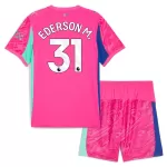 Completo calcio Portiere Manchester City Ederson M. 31 Bambino 2025-26 Rosa