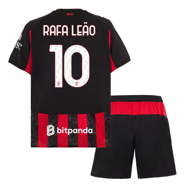 Completo calcio AC Milan Rafael Leao 10 Bambino Primo 2025-26 Completo calcio AC Milan Rafael Leao 10 Bambino Primo 2025-26