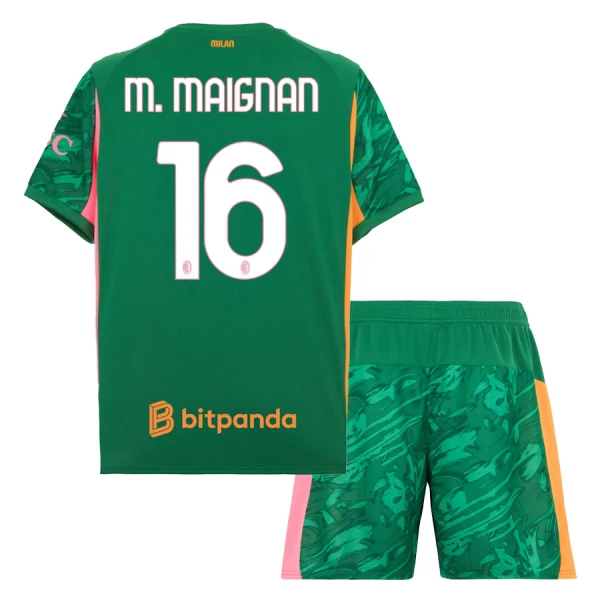 Completo calcio Portiere AC Milan M. Maignan 16 Bambino 2025-26 Verde