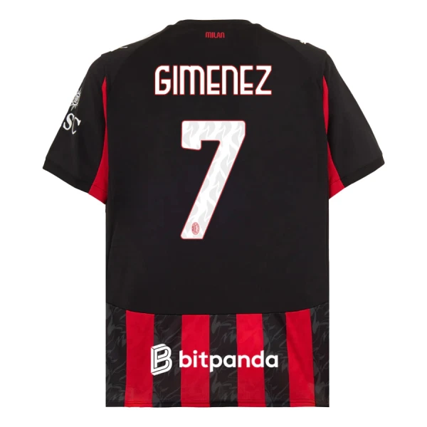 Maglia AC Milan Gimenez 7 Uomo Primo 2025-26 Maglia AC Milan Gimenez 7 Uomo Primo 2025-26
