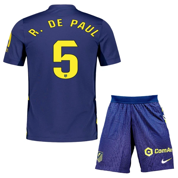 Completo calcio Atlético Madrid R. De Paul 5 Bambino Secondo 2025-26 Completo calcio Atlético Madrid R. De Paul 5 Bambino Secondo 2025-26