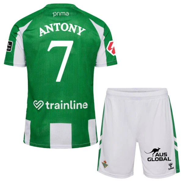 Completo calcio Real Betis Antony 7 Bambino Primo 2025-26 Completo calcio Real Betis Antony 7 Bambino Primo 2025-26