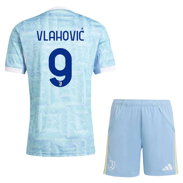 Completo calcio Juventus Vlahovic 9 Bambino Secondo 2025-26 Completo calcio Juventus Vlahovic 9 Bambino Secondo 2025-26
