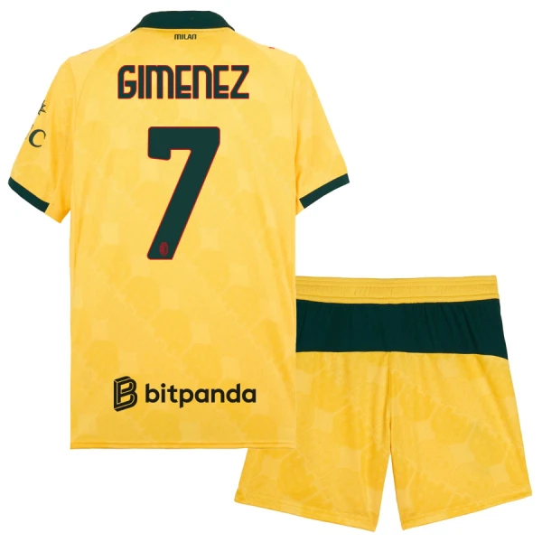 Completo calcio AC Milan Gimenez 7 Bambino 3rd 2025-26 Completo calcio AC Milan Gimenez 7 Bambino 3rd 2025-26
