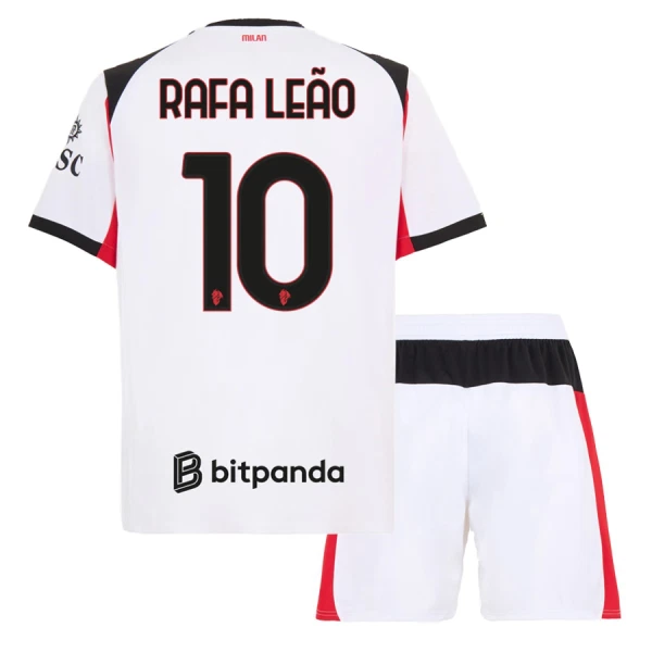 Completo calcio AC Milan Rafael Leao 10 Bambino Secondo 2025-26 Completo calcio AC Milan Rafael Leao 10 Bambino Secondo 2025-26
