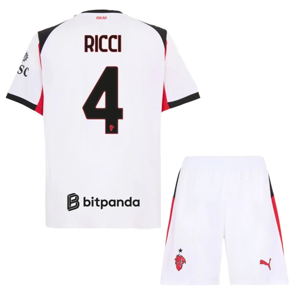 Completo calcio AC Milan Ricci 4 Bambino Secondo 2025-26 Completo calcio AC Milan Ricci 4 Bambino Secondo 2025-26