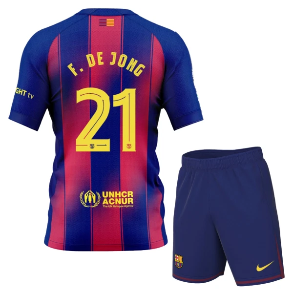Completo calcio Barcellona Frenkie de Jong 21 Bambino Primo 2025-26