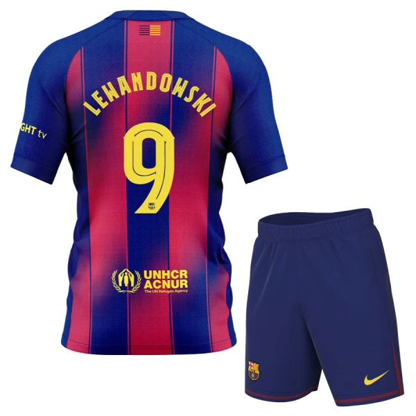Completo calcio Barcellona Lewandowski 9 Bambino Primo 2025-26 Completo calcio Barcellona Lewandowski 9 Bambino Primo 2025-26