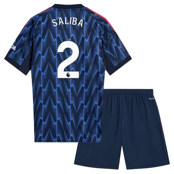 Completo calcio Arsenal Saliba 2 Bambino Secondo 2025-26 Completo calcio Arsenal Saliba 2 Bambino Secondo 2025-26