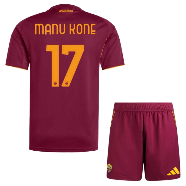 Completo calcio AS Roma Manu Kone 17 Bambino Primo 2025-26 Completo calcio AS Roma Manu Kone 17 Bambino Primo 2025-26