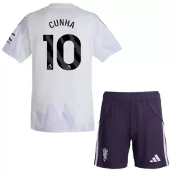 Completo calcio Manchester United Cunha 10 Bambino Secondo 2025-26 Completo calcio Manchester United Cunha 10 Bambino Secondo 2025-26