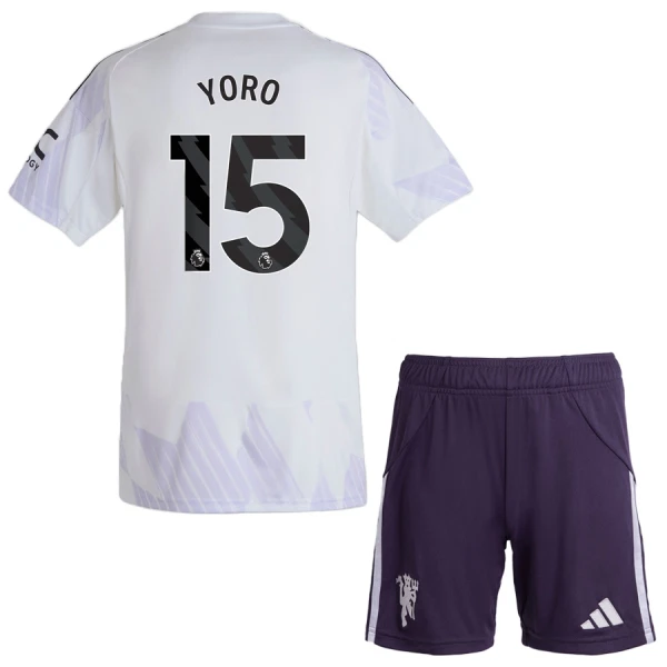 Completo calcio Manchester United Yoro 15 Bambino Secondo 2025-26 Completo calcio Manchester United Yoro 15 Bambino Secondo 2025-26