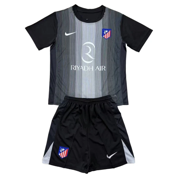 Completo calcio Portiere Atlético Madrid Bambino 2025-26 Nera