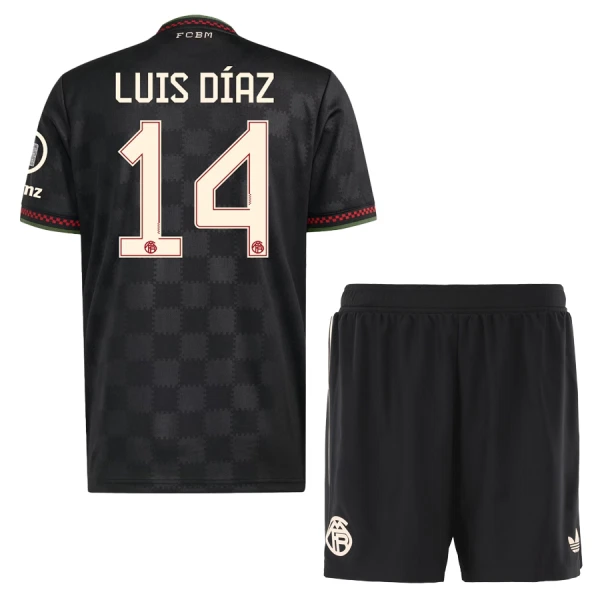 Completo calcio FC Bayern Monaco Luis Díaz 14 Bambino 3rd 2025-26 Completo calcio FC Bayern Monaco Luis Díaz 14 Bambino 3rd 2025-26