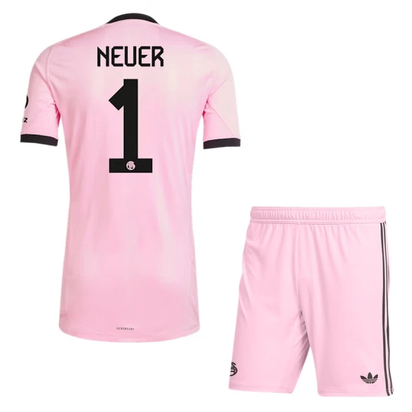 Completo calcio Portiere FC Bayern Monaco Neuer 1 Bambino 2025-26 Rosa Completo calcio Portiere FC Bayern Monaco Neuer 1 Bambino 2025-26 Rosa