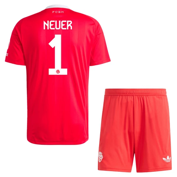 Completo calcio Portiere FC Bayern Monaco Neuer 1 Bambino 2025-26 Rossa Completo calcio Portiere FC Bayern Monaco Neuer 1 Bambino 2025-26 Rossa